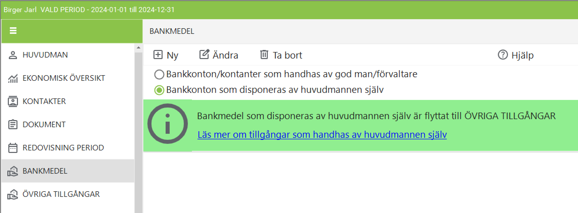 bankmedel handhas av HM